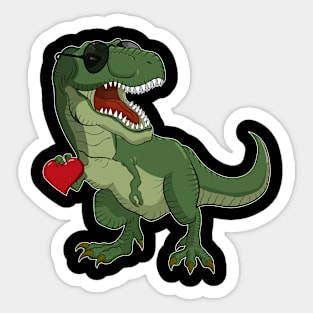 T-Rex Dinosaur Dino Heart I Boys Valentines Day Sticker